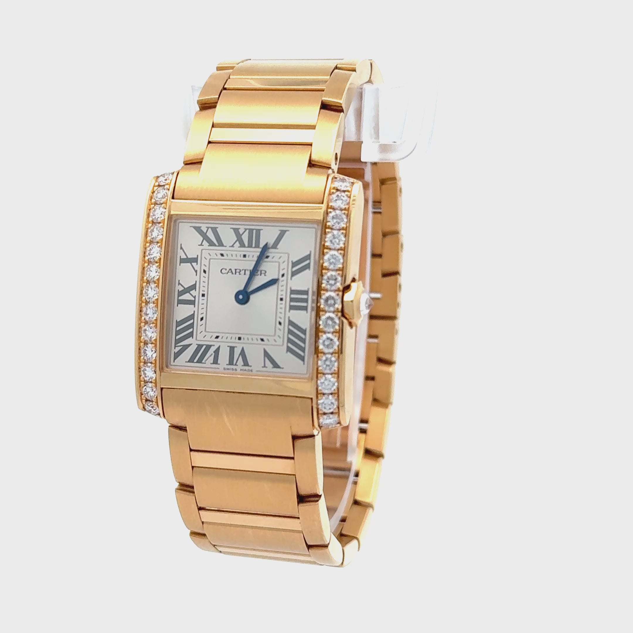 Cartier Tank 4456 Francaise 18k Yellow Gold And Diamond Watch