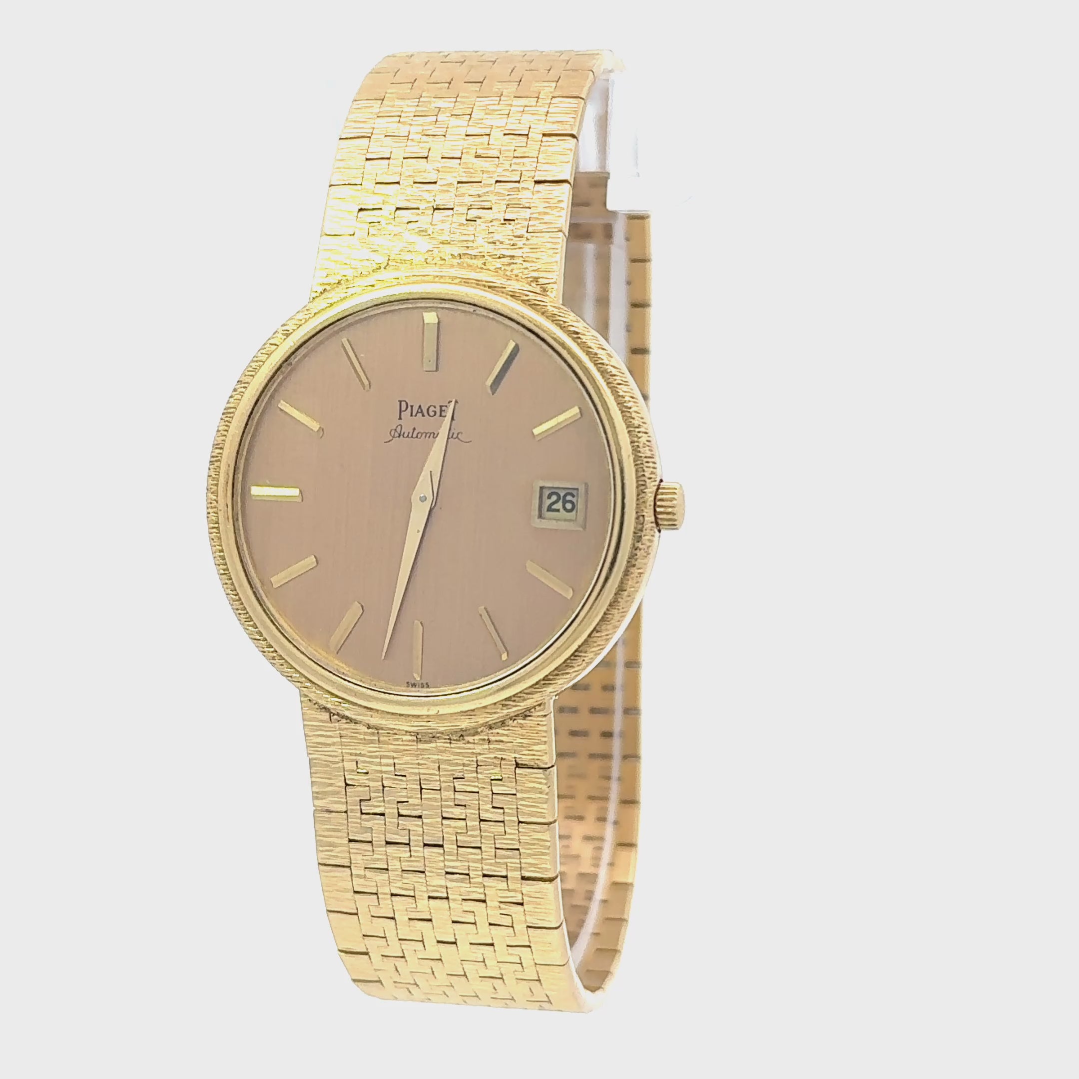 Piaget Altiplano 18k Yellow Gold Florentine 34mm Automatic Dinner Watch