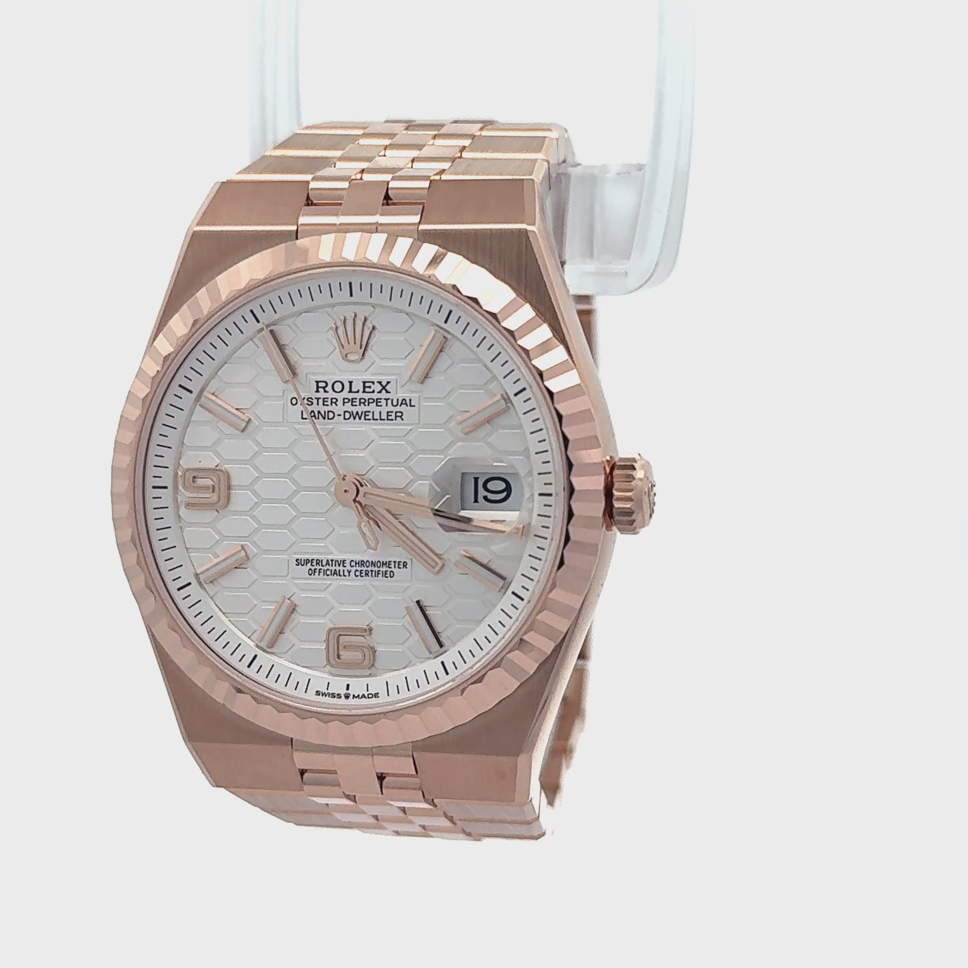 Rolex 2025 Land Dweller - 127335 18k Rose Gold 40mm White Dial Watch w/ FULL SET