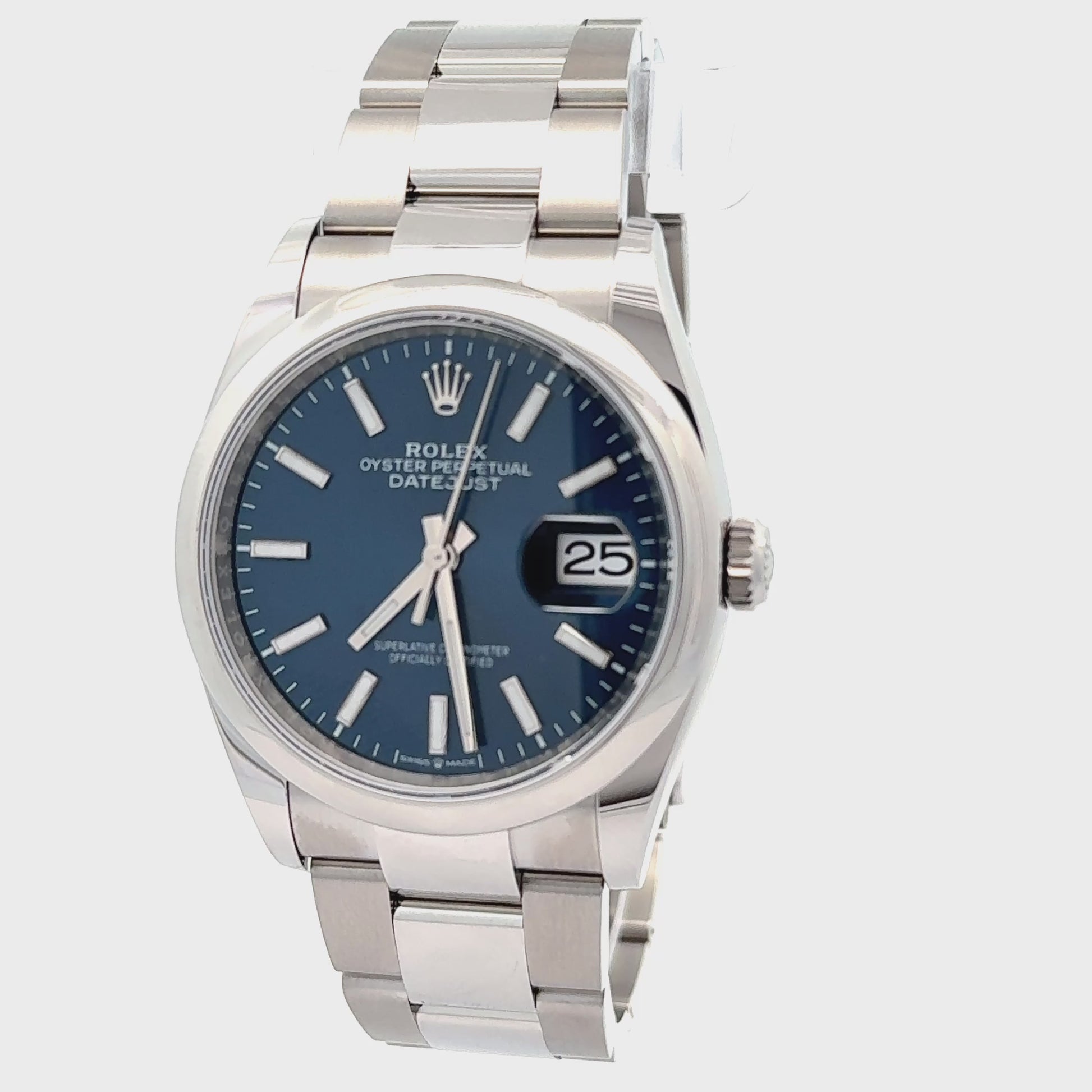 Rolex 2025 Datejust 126200 Blue Index Dial 36mm Oyster Watch w/ Box and Papers