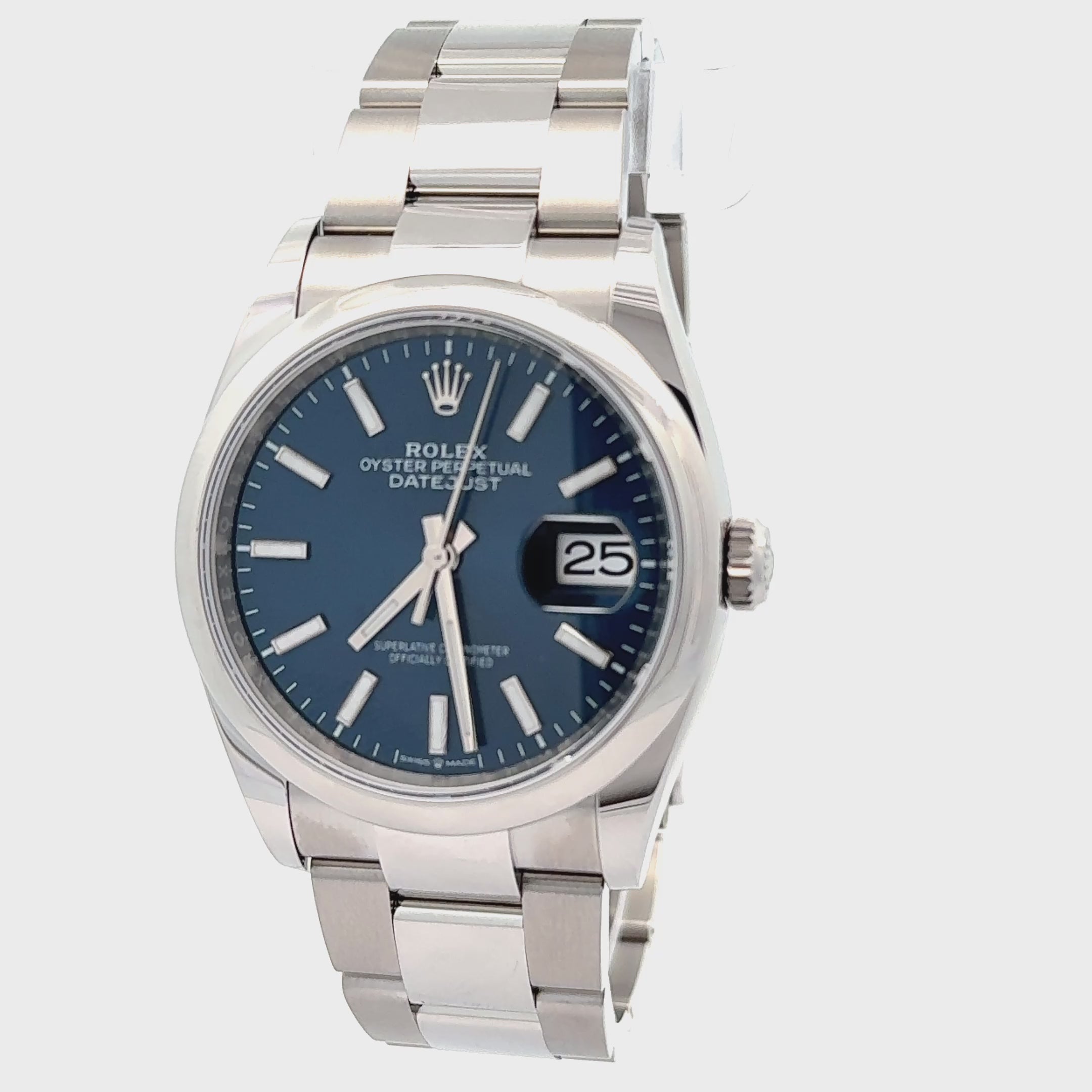 Rolex 2025 Datejust 126200 Blue Index Dial 36mm Oyster Watch w/ Box and Papers