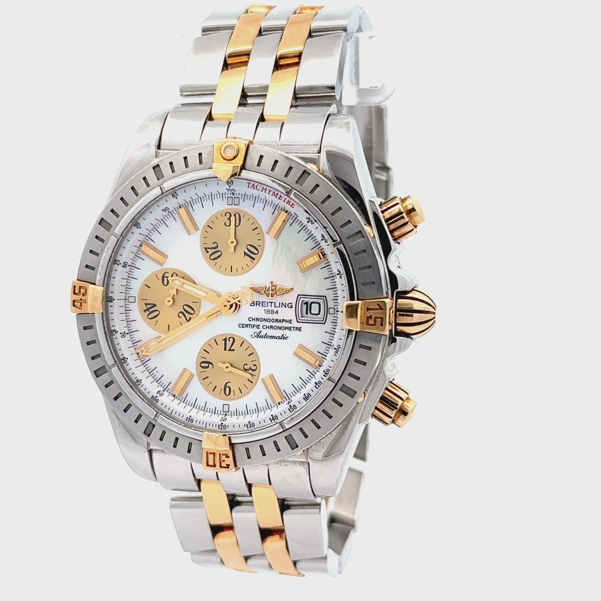 Breitling Chronomat Evolution B13356 44mm MoP Dial Two Tone Wrist Watch