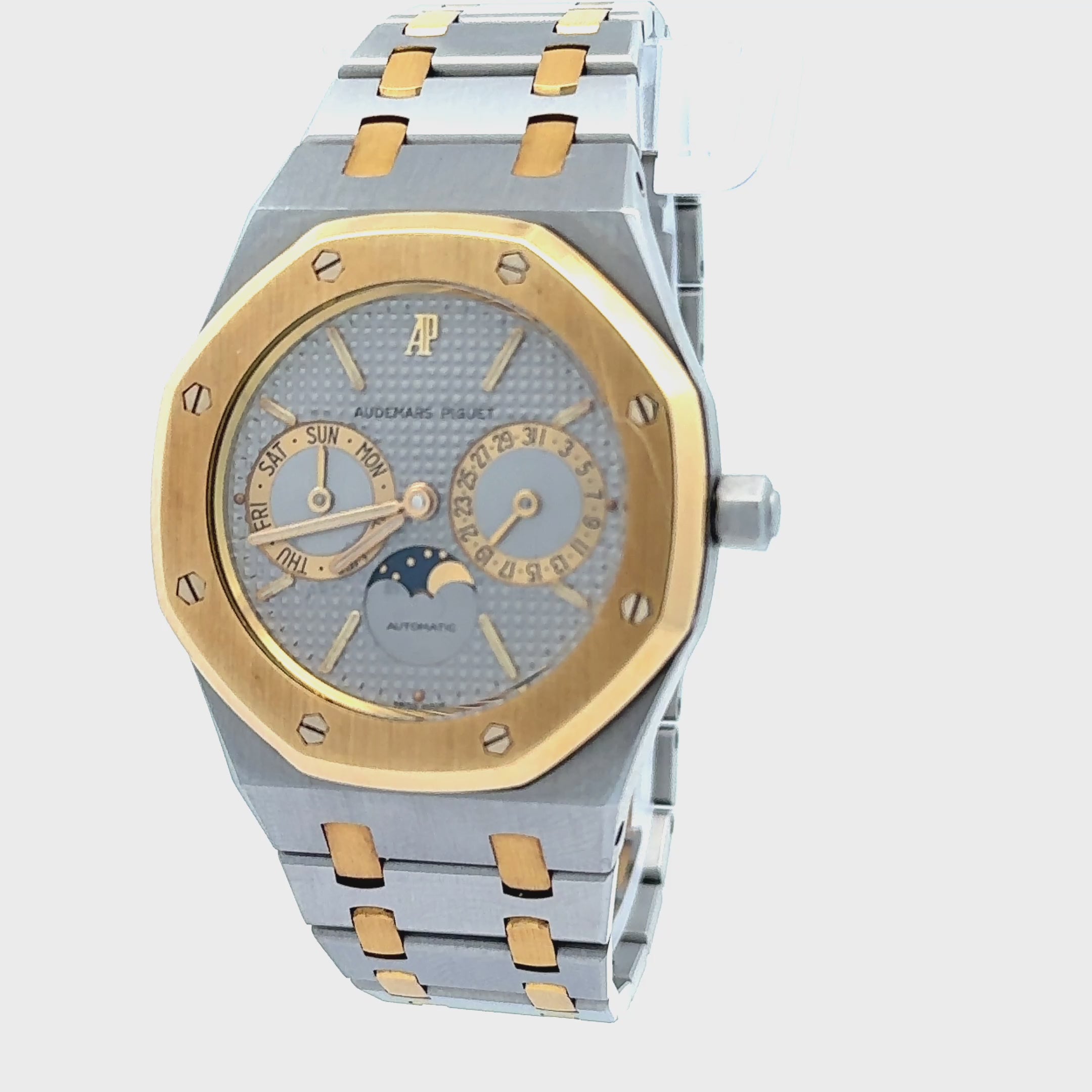 Audemars Piguet Royal Oak 25594SA Moon Phase Two Tone Wrist Watch