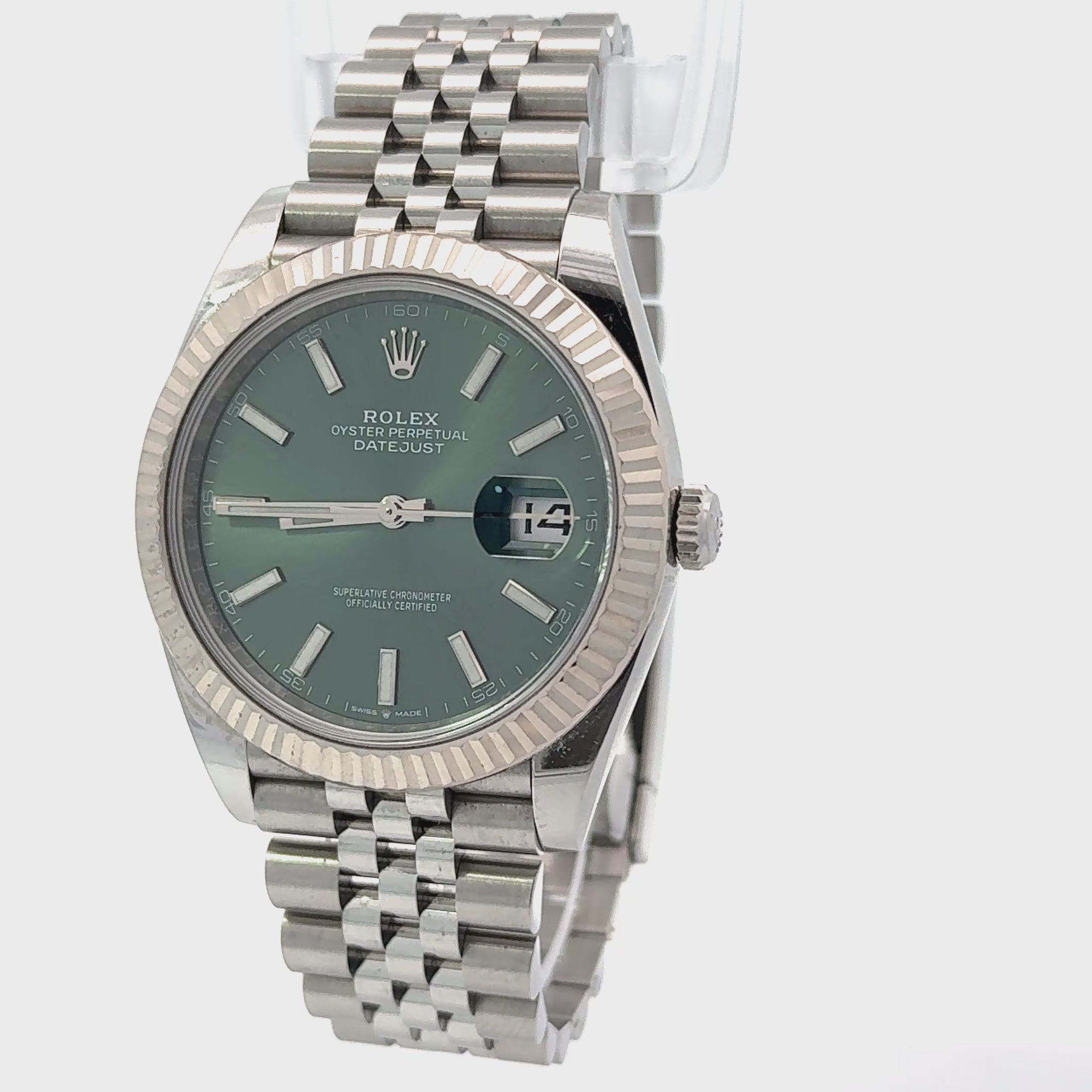 Rolex 2022 Datejust - 126334 Green Mint Dial Jubilee Watch w/ Card and Booklet