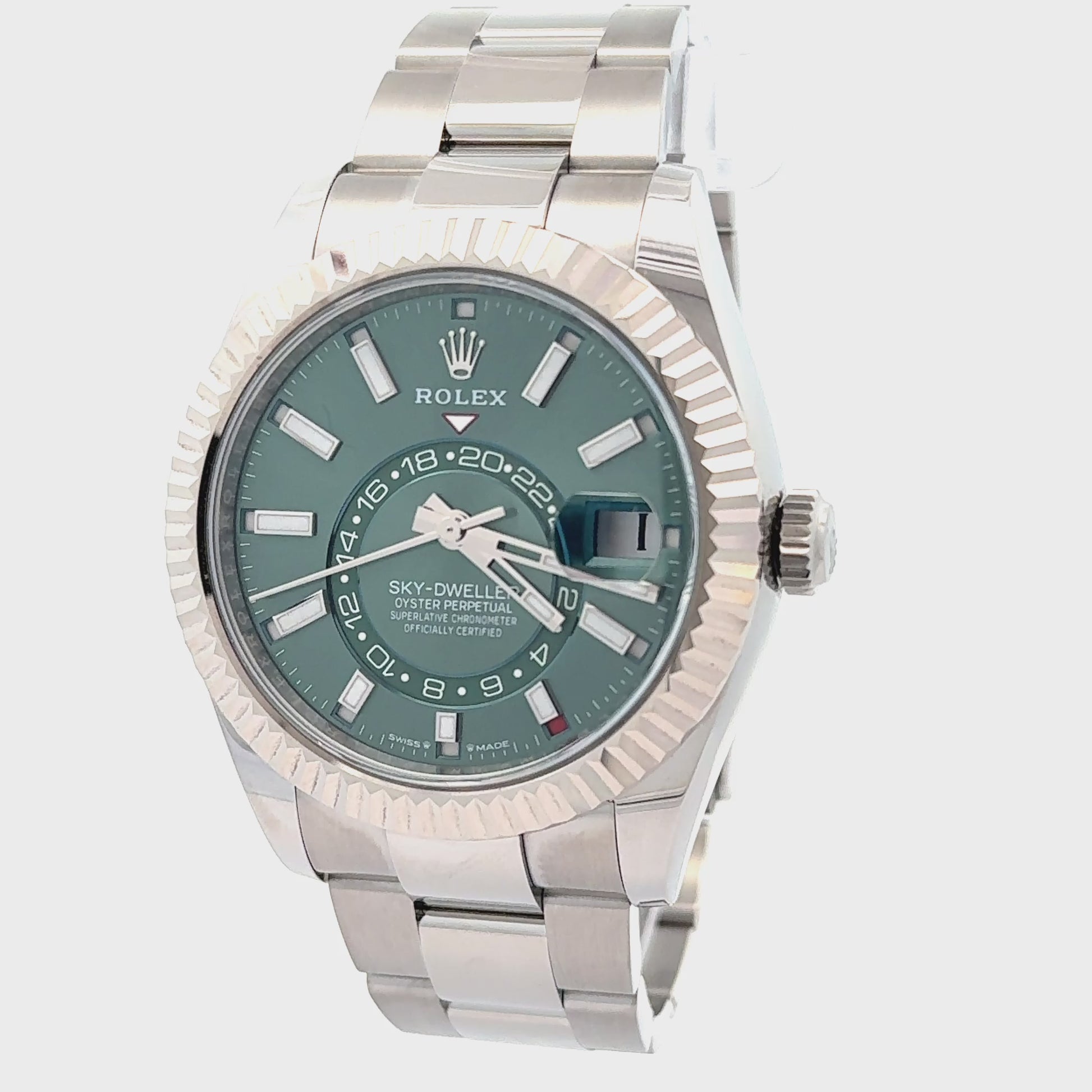 Rolex 2025 Sky Dweller 336934 Green 42mm Stainless Steel Watch w/ Box and Papers