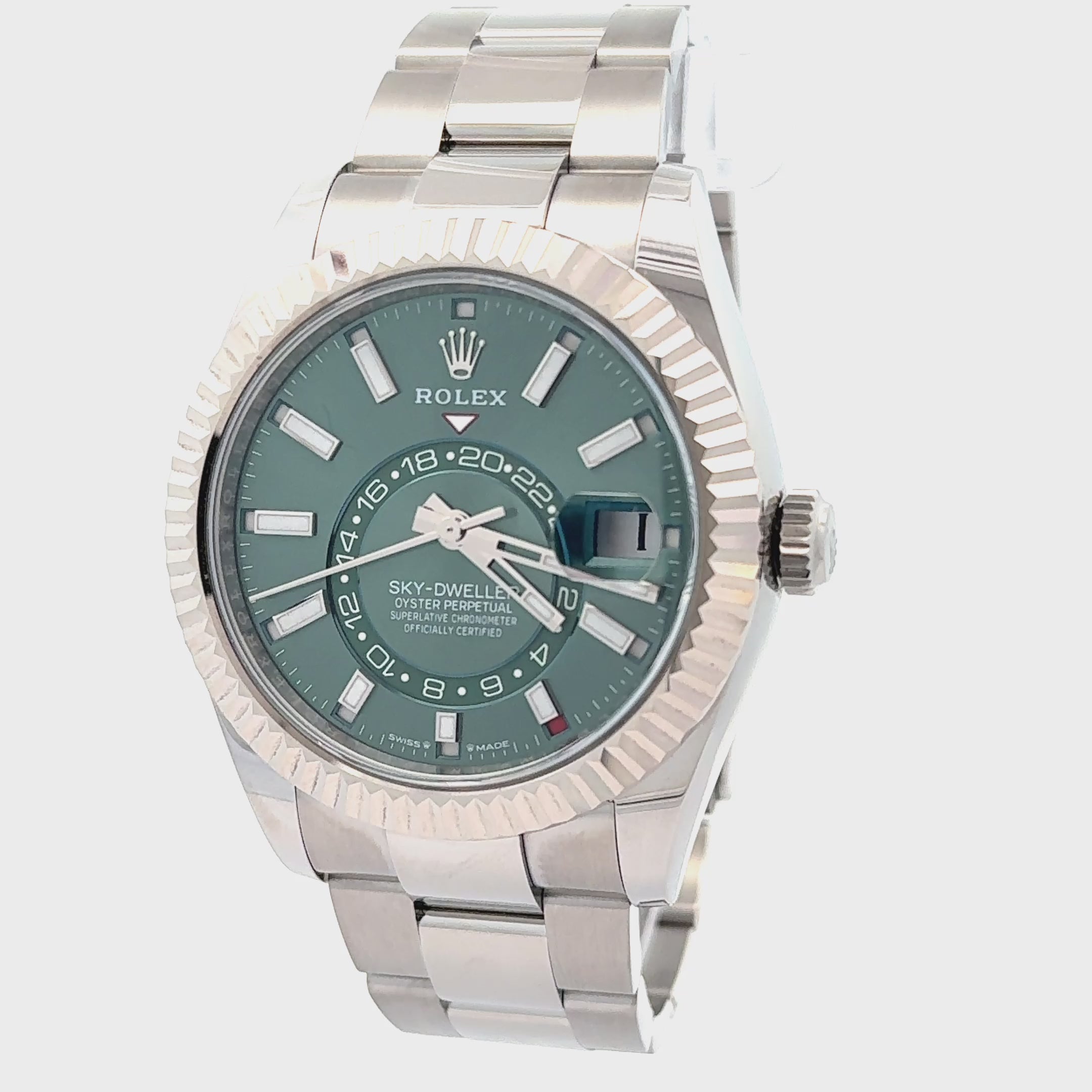 Rolex 2025 Sky Dweller 336934 Green 42mm Stainless Steel Watch w/ Box and Papers