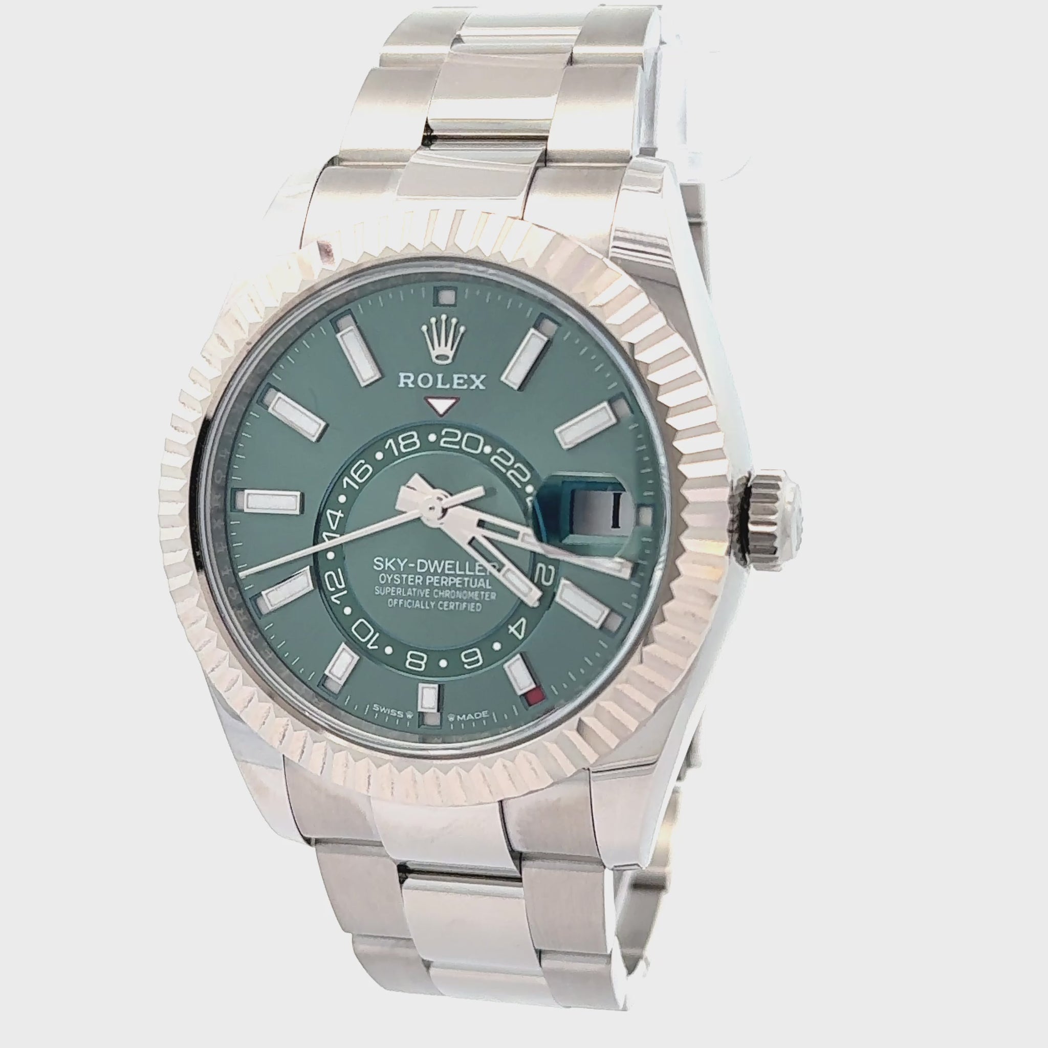 Rolex 2025 Sky Dweller 336934 Green 42mm Stainless Steel Watch w/ Box and Papers