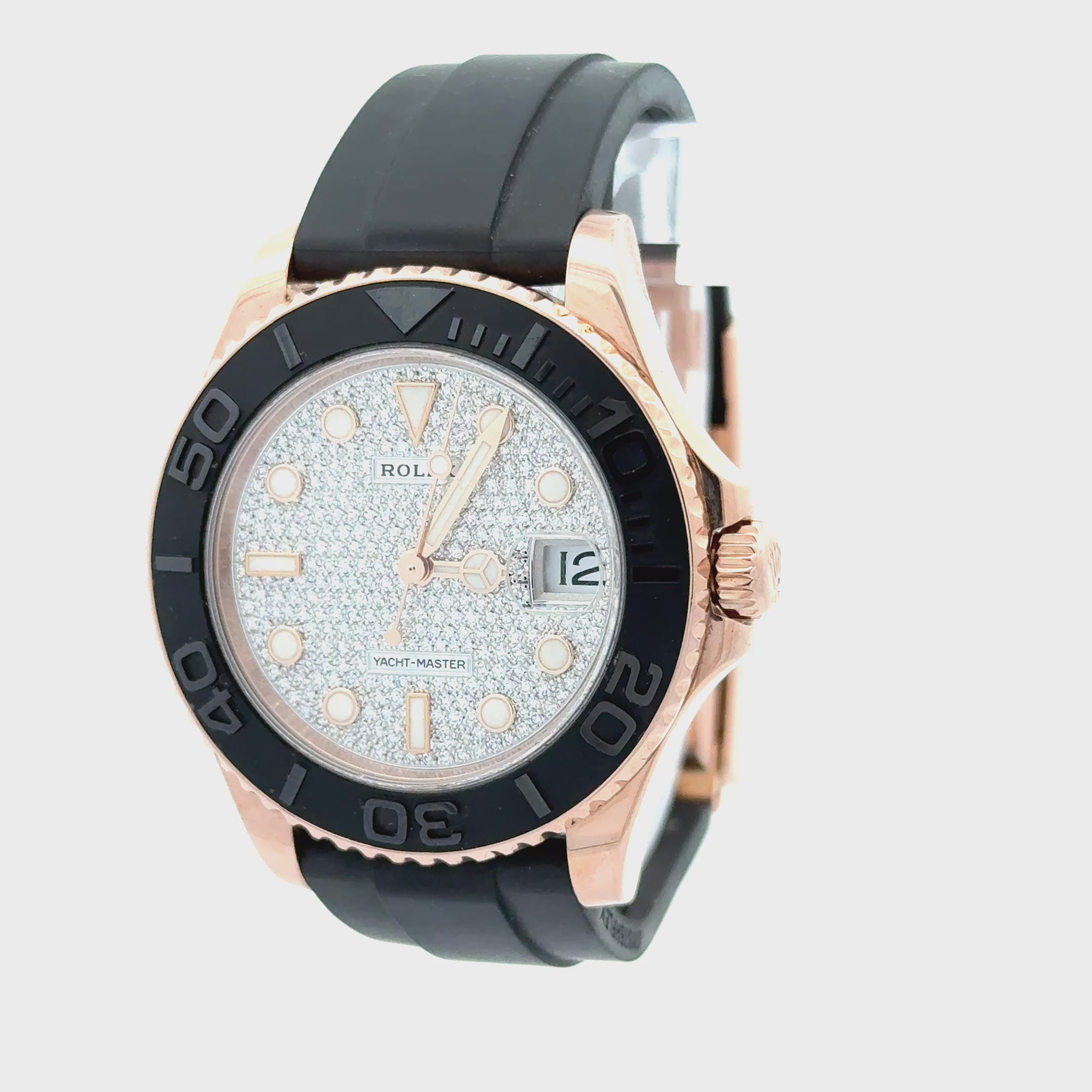 Rolex 2021 Yacht-Master 126655 Diamond Pave 37mm Gold Watch w/ Box and Papers